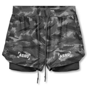 Asrv Silver-Lite Camouflage Jogger Fitness Shorts